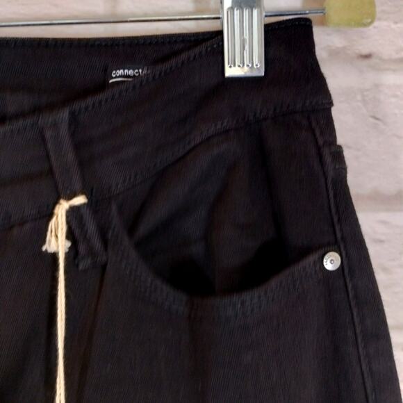 E Sanctuary Denim Black Embellished Connector Kick Cropped Jeans NWT Size 30 - Picture 3 of 13